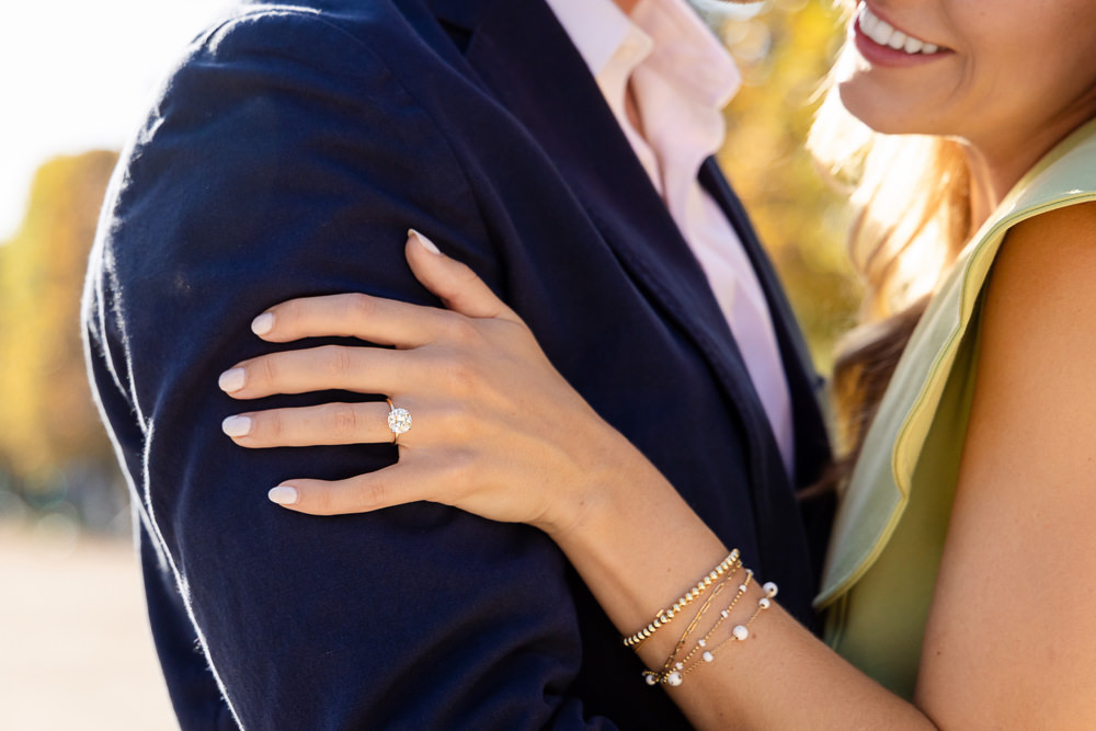 Detail shot of the engagement ring by Daniel